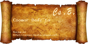 Csomor Beáta névjegykártya