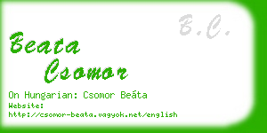 beata csomor business card