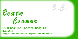 beata csomor business card
